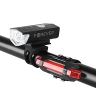 Svetlo na bicykel predné + zadné, sada 2 LED svetiel, batéria, nabíjanie cez USB