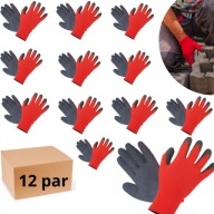 PRACOVNÉ RUKAVICE LATEXOVÉ LATEXOVÉ NYLONOVÉ VEĽKOSŤ XL 10 SILNÉ 12 PÁROV