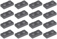 LEGO PLATE 3023 1x2 tmavosivá NOVINKA (6g) 16 ks.
