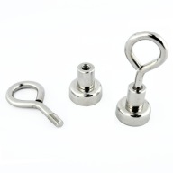 SILNÝ NEODYMOVÝ MAGNET 12 MM S ZATVORENÝM HÁČKOM KAPACITA 5 KG - 2 KUSY