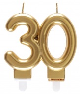 NARODENINOVÁ SVIEČKA ZLATÁ ČÍSLO 30 ČÍSLO 9 CM