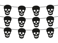 Lebka girlanda halloweenska dekorácia 500cm 12ks