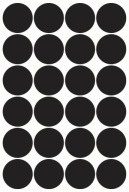 Nálepky CIRCLES Bodky 5cm 24ks Čierna