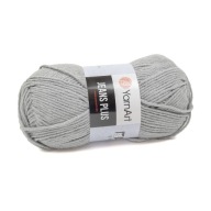 100g bavlnená akrylová priadza Jeans Plus 46 šedá