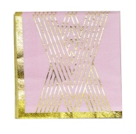 RUŽOVÉ ZLATÉ papierové obrúsky narodeninové 10ks párty 33X33 cm svadobné glamour