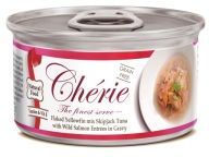 Chérie Premium - Kúsky tuniaka s divokým lososom v omáčke 80g