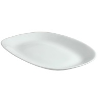 TANIER, OVÁLNY TANIER, BIELY 22x16cm SKLENÝ PODÁVANÝ TANIER