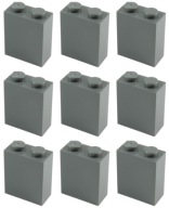 LEGO 3245c TEHLA POLE 1x2x2 sivý rez (15g) 9 ks