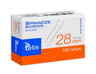 okrúhle KOVOVÉ KANCELÁRSKE SPOJKY, DĹŽKA 28MM, STRIEBORNÉ, TETIS