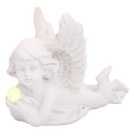Dekorácia anjel s LED osvetlením, 12 cm