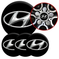 4 Emblémy Stredy ráfikov Kryty kolies Kolesá HYUNDAI SET TOP 53 mm