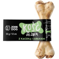 JOHN DOG ŽUVACÍ KOST S KAČIČKOU A JABLKOM 12 cm BEZ UMELÝCH PRÍSAD