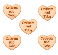 Drevené SRDCE s nápisom BLÍŽIM NA TEBA, 3 cm, pre anjela, 5 kusov