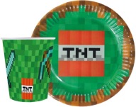 TANIERE NARODENINOVÉ HRNČEKY MINECRAFT TNT CREEPER PIXELS NARODENINY 12 ks