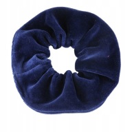 Veľká velúrová gumička do vlasov SCRUNCHIE, námornícka modrá