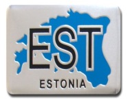 NÁLEPKA ZNAKU NÁLEPKA NA AUTO NÁLEPKA NA AUTO HLINÍKOVÁ NÁLEPKA KONVEXEDNÉ ESTÓNSKO