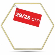 Kovová obruč MATT GOLD HEXAGON pre lapače snov a drôtená základňa makramé