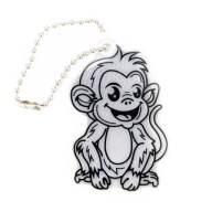 Reflexný prívesok, kľúčenka pre deti, na batoh na bicykel, MERRY MONKEY