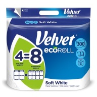 Zamatový toaletný papier EcoROLL White 4 rolky