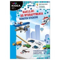 NÁLEPKY SKRATOVANIA Stieracia hra VOZIDLÁ LIETADLÁ AUTÁ KIDEA