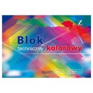 Technická podložka A4, 12 listov, farebná, 210g