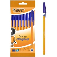 Tradičné oranžové rýchloschnúce guľôčkové pero BIC Orange fine blue 8x