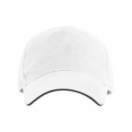 Päťpanelová bavlnená šiltovka, unisex, biela