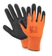 Penové pracovné rukavice Zebra oranžové 8