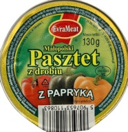 HYdinová paštéta S PAPRIMOU 130G EVRAMEAT