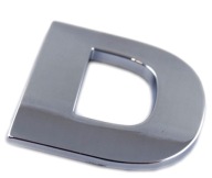 ZNAK PÍSMENO CHROMOVANÉ PÍSMENO D D VEĽKÉ 5,6 cm V7T77