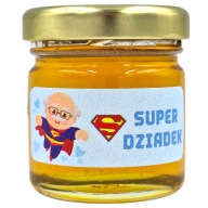 MEDOVÝ mini med BABIČKOVÝ DEŇ v tégliku 40g s nálepkou SUPER DEDKO