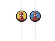 Papierové tuby (slamky) s medailónom Spiderman, 4 ks.