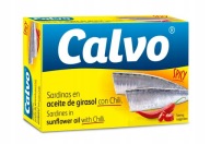 Calvo sardinky v slnečnicovom oleji s čili 120g