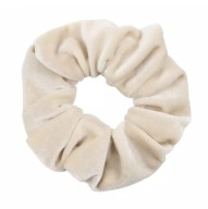 Gumička do vlasov Scrunchies, zamatová, krémová, velúrová, veľká