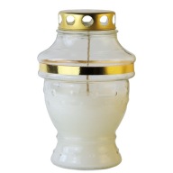 Sviečka sypaná 18 cm Biela DP26sL sklenená sypaná sviečka s uzáverom