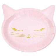 Papierové taniere MAČKA narodeninová hlava MAČKA narodeninová oslava VEĽKÁ 22cm x 6