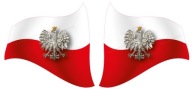 NÁLEPKA POĽSKEJ VLAJKY s orlom 4 ks.