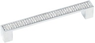 Nábytková úchytka s chrómovými kryštálmi, rozteč 128 mm - UKS007 AMIX