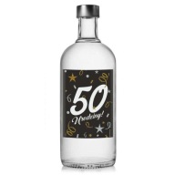 ETIKETY na fľašu ALKOHOL 50. NARODENINY čierna X5