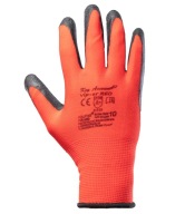 Rukavice VIP-ER RED, potiahnuté červenou farbou, veľkosť 10