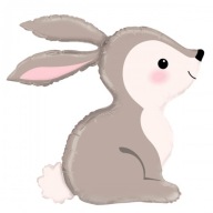 Šedý fóliový balón Bunny 68x60cm
