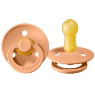 BIBS PEACH M Hevea gumový upokojujúci cumlík