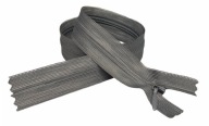 Vnútorný zips, trvalá, teplá šedá, 22 cm