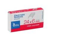 Kancelárske sponky 24/6 TETIS 1000 kusov