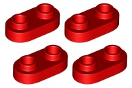 LEGO zaoblený tanier 1x2 štúdia červená 4ks 35480