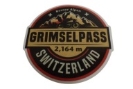 NÁLEPKA GRIMSELPASS ŠVAJČIARSKO NÁLEPKA 6,6 x 6,6 cm UNIKÁTNA KOLEKCIA