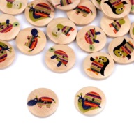 GOMBÍK DREVENÝ - ZVIERATKA PUSTIKY 20 mm 5 ks.