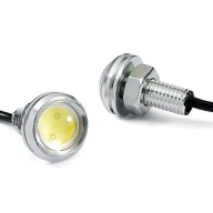 LED držiak 12V 1W 22mm biely so šošovkou