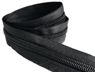 Špirálová páska na zips 10 mm, metrový zips bez zipsov, čierna, 1 meter