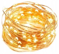 100 LED VIANOČNÝCH SVIETIDIEL NA DRÔT, NA BATÉRIU
